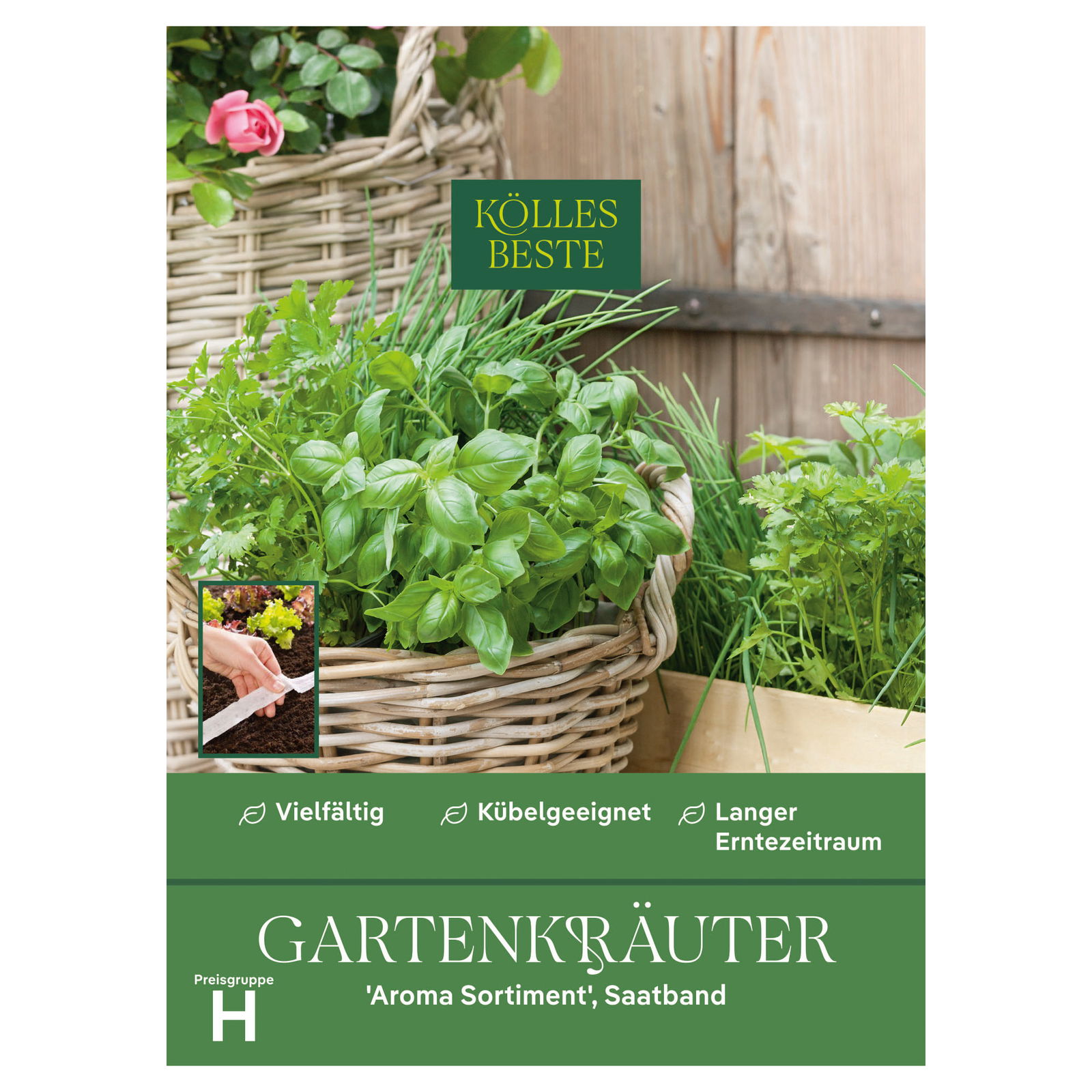 Kölles Beste Saatband Gartenkräuter 'Aromasortiment', grün