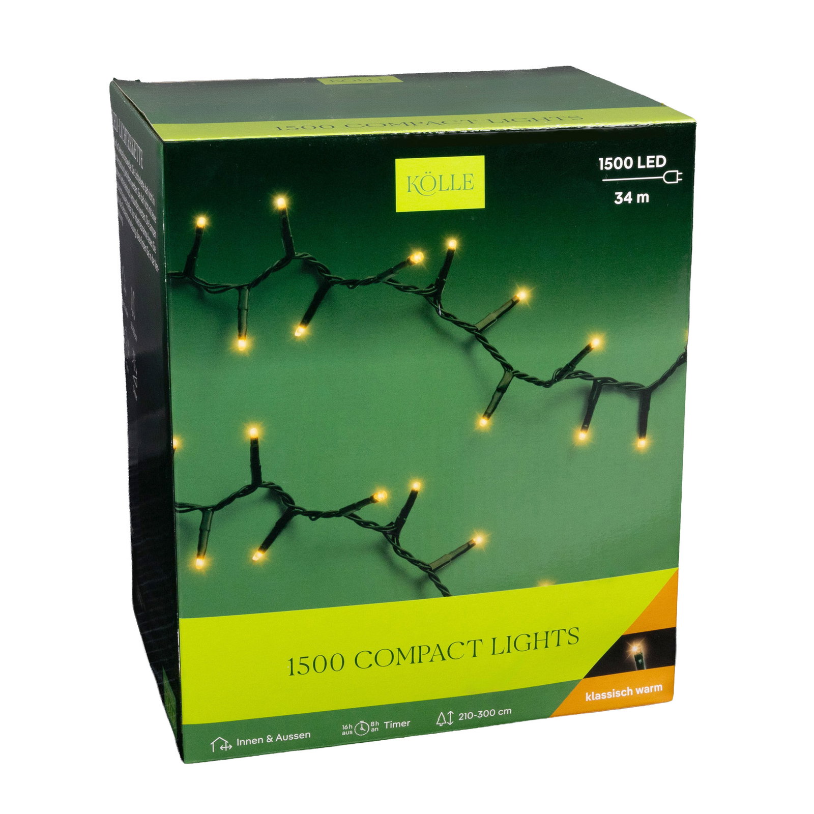 Kölle LED Lichterkette Compact Lights, klassisch warm, 1500 LEDs, Länge ca. 34 m
