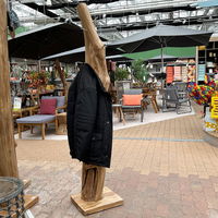 Garderobe mit Kleiderhaken, Teakwurzel, ca. 35 x 40 x H180 cm