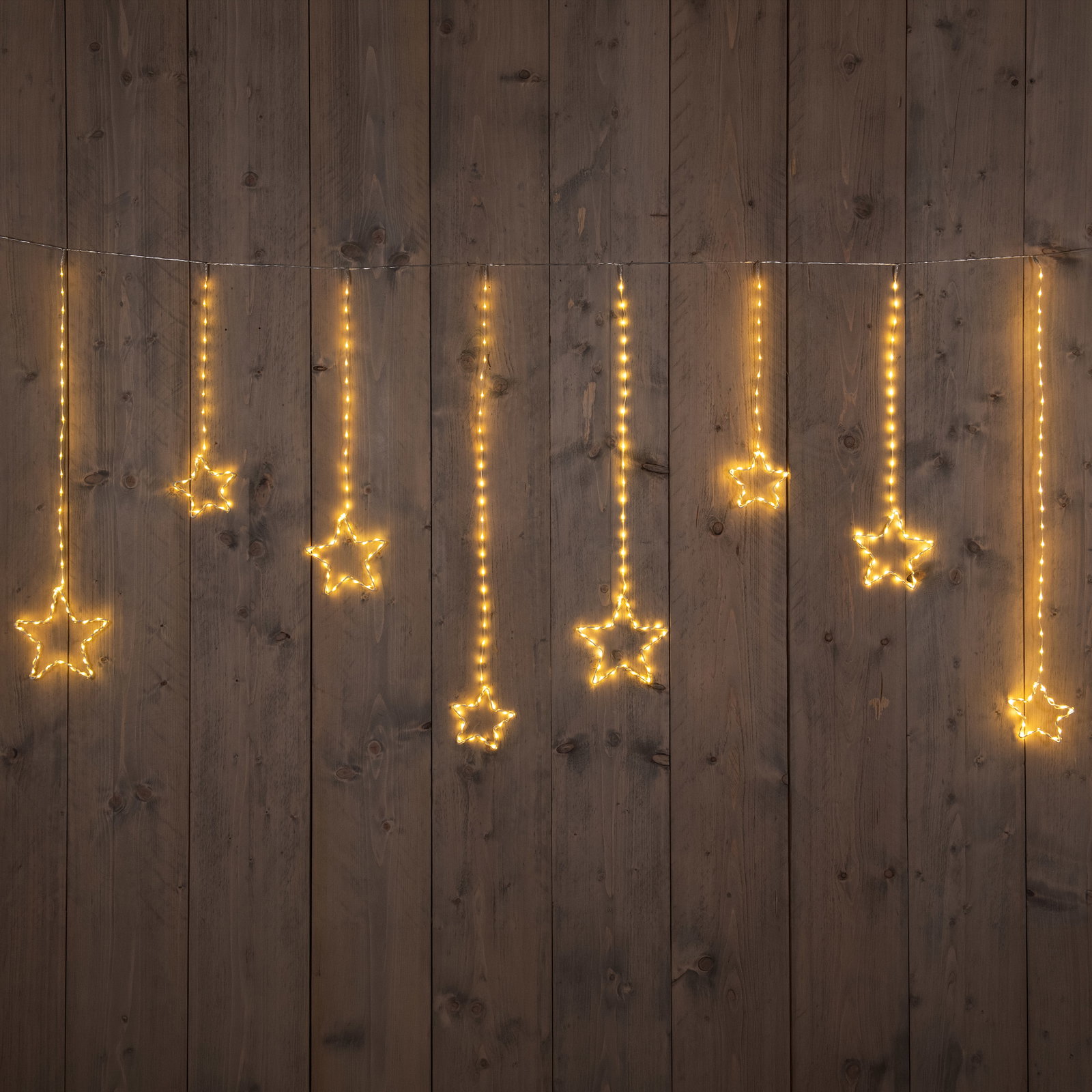 LED Drahtvorhang Sterne, 364 klassisch warme LEDs, Länge ca. 2 m LED Drahtvorhang Sterne, 364 klassisch warme LEDs, Länge ca. 2 m
