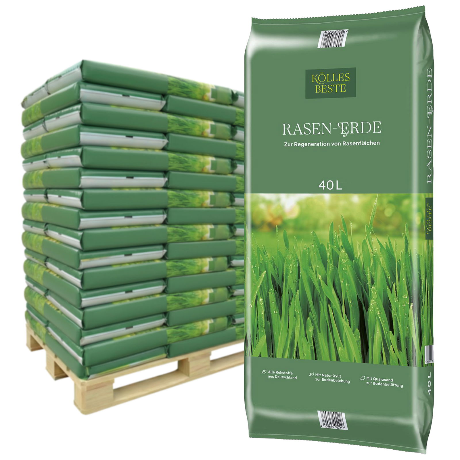 Kölles Beste Rasenerde,  30 Sack à 40 l, gesamt 1200 Liter