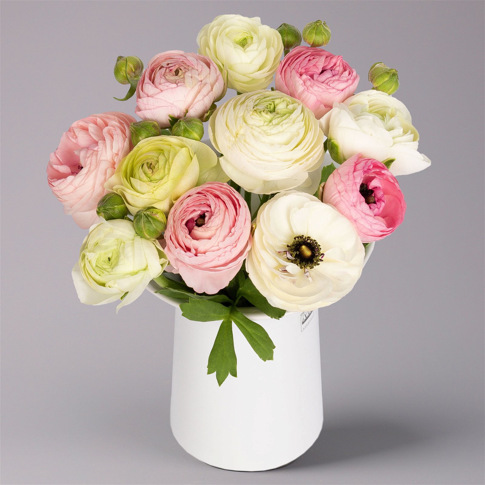 Blumenbund mit Ranunkeln, 10er-Bund, rosa & weiß, inkl. gratis Grußkarte