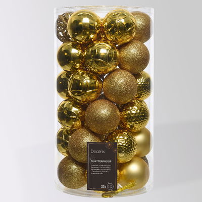 Kugelmix, 37er-Set, hellgold, ca. Ø 6 cm