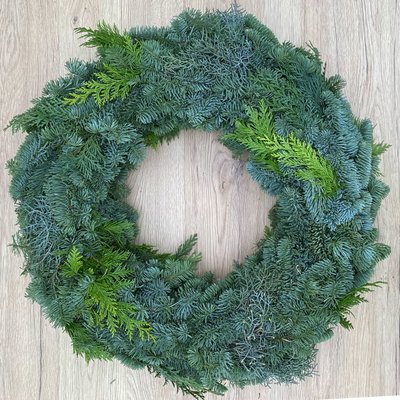 Adventskranz, Mix-Grün, rund gebunden, ca 50 cm Ø Adventskranz, Mix-Grün, rund gebunden, ca 50 cm Ø