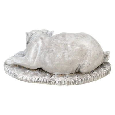 Liegende Bulldogge auf Sockel, Steinguss, ca. 14 x 38 x 25 cm Liegende Bulldogge auf Sockel, Steinguss, ca. 14 x 38 x 25 cm