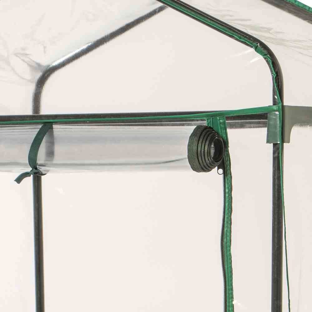 Gewächshaus grün, drei Etagen, Stahlrohr / Kunststoff, 126 x 70 x 50 cm