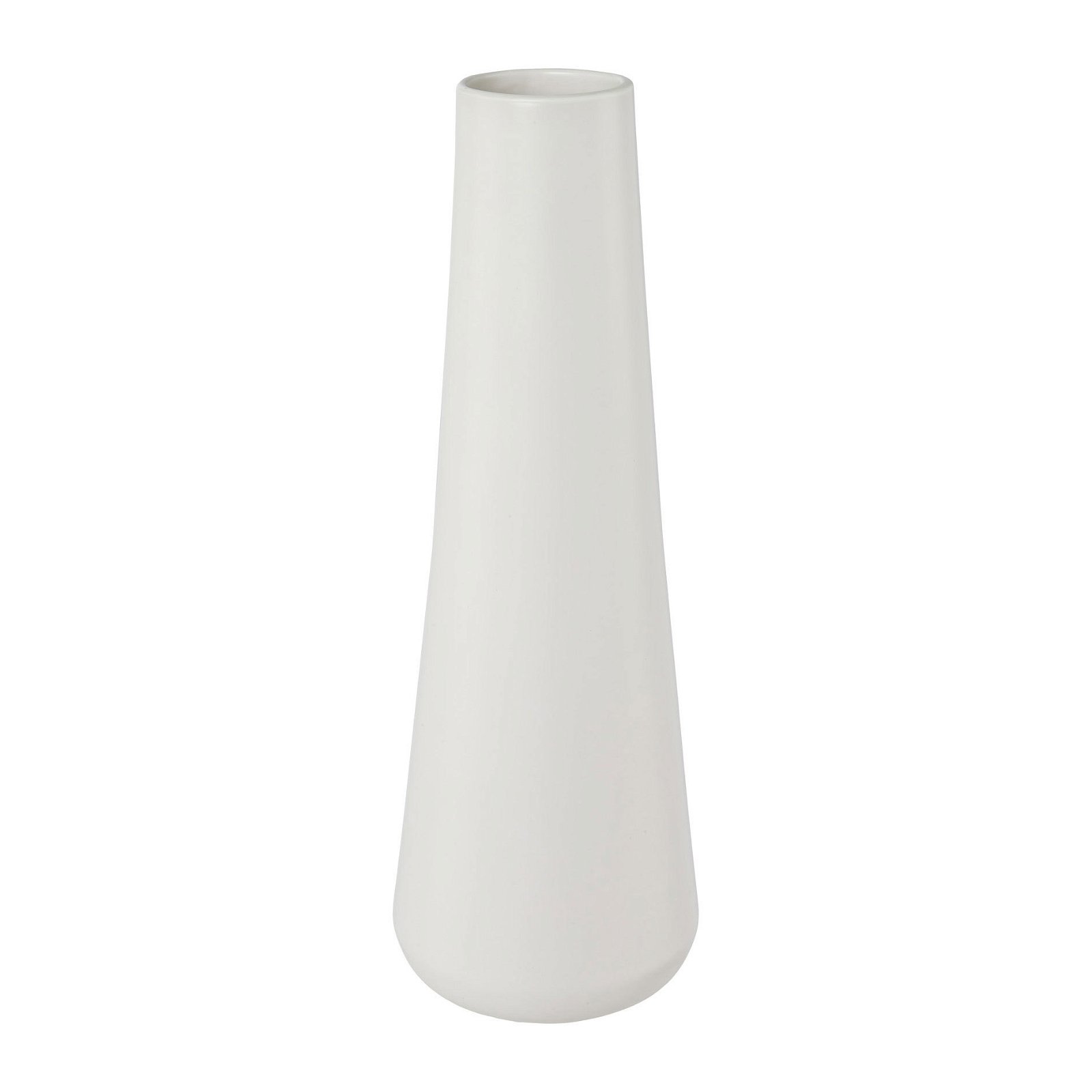 Vase Bilbao, Keramik, Weiß, 12 x 12 x 37 cm