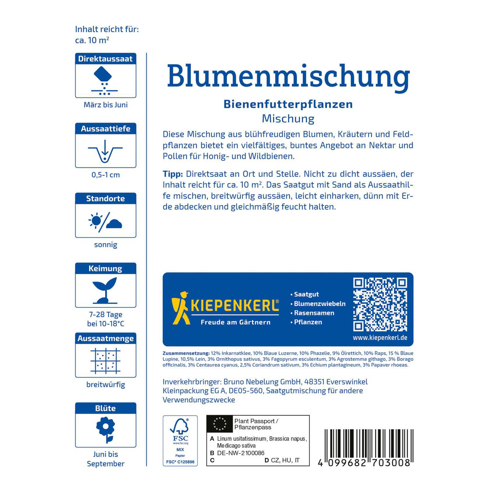 Blumensamen, Bienenfutterpflanzen, rosa & gelb