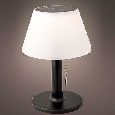 Solar-Tischlampe, schwarz/weiß, Ø 20 x H 28 cm Solar-Tischlampe, schwarz/weiß, Ø 20 x H 28 cm