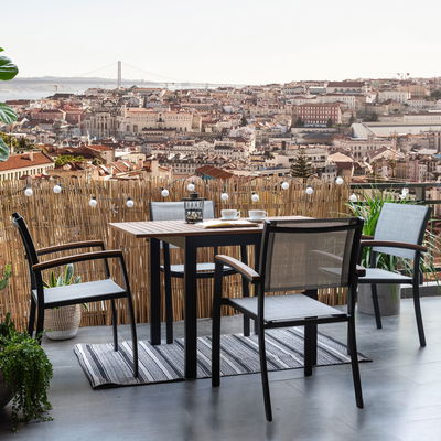 Stapelsessel 'Ragusa', mattschwarz/birkengrau, ca. 84 x 56 x 55 cm