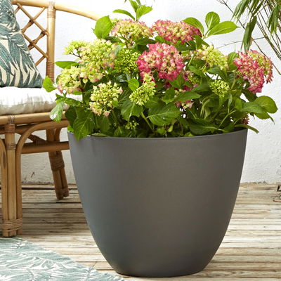 Eda Pflanzgefäß 'Element', schiefer, ca. Ø 50 x H 38,4 cm Eda Pflanzgefäß 'Element', schiefer, ca. Ø 50 x H 38,4 cm