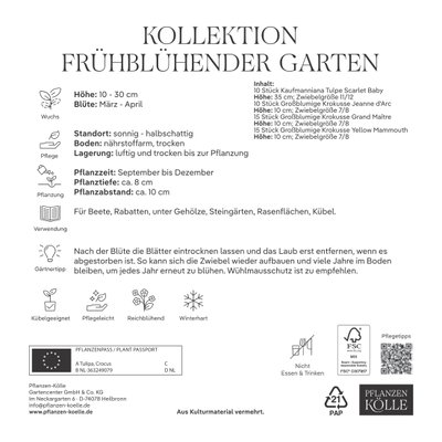 Frühblühende Gartenmischung, 50 Blumenzwiebeln Frühblühende Gartenmischung, 50 Blumenzwiebeln