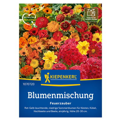Blumensamen, Balkonkastenblumen 'Feuerzauber', Portulak, Zinnien & Tagetes