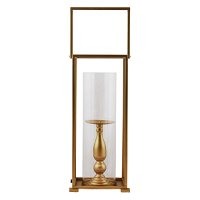 Laterne mit Glas, gold, Metall, H 47 x Ø 20,5 cm