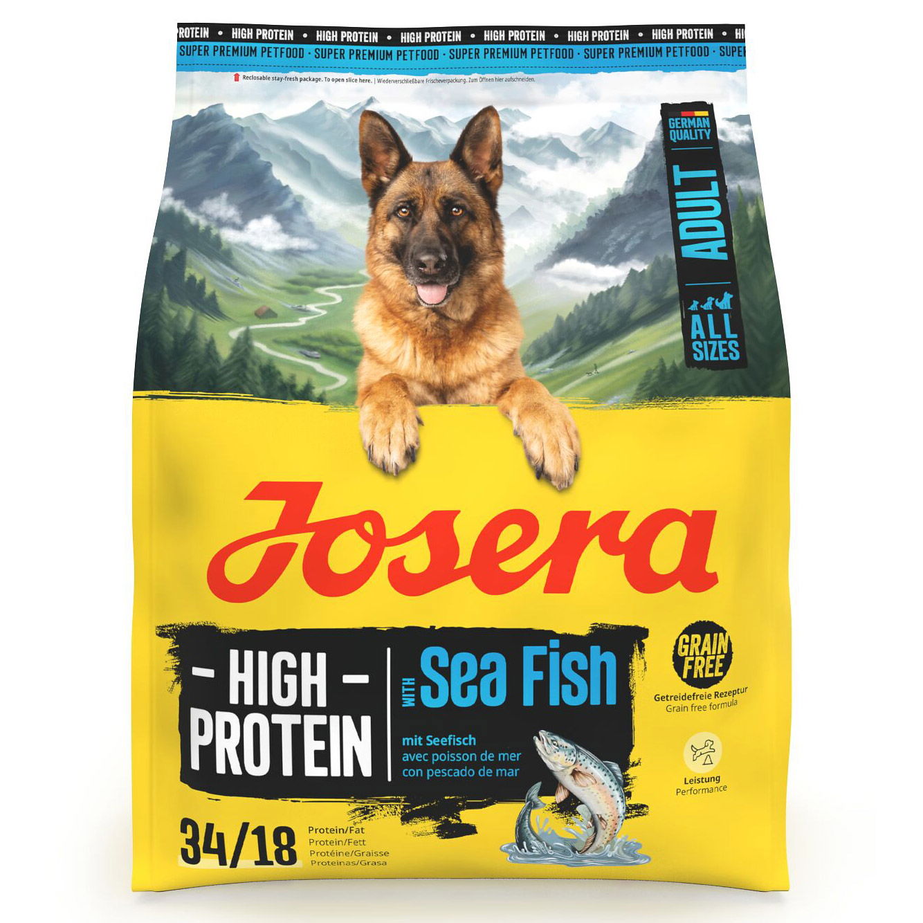 Josera Hundefutter High Protein Adult mit Seefisch, 900g