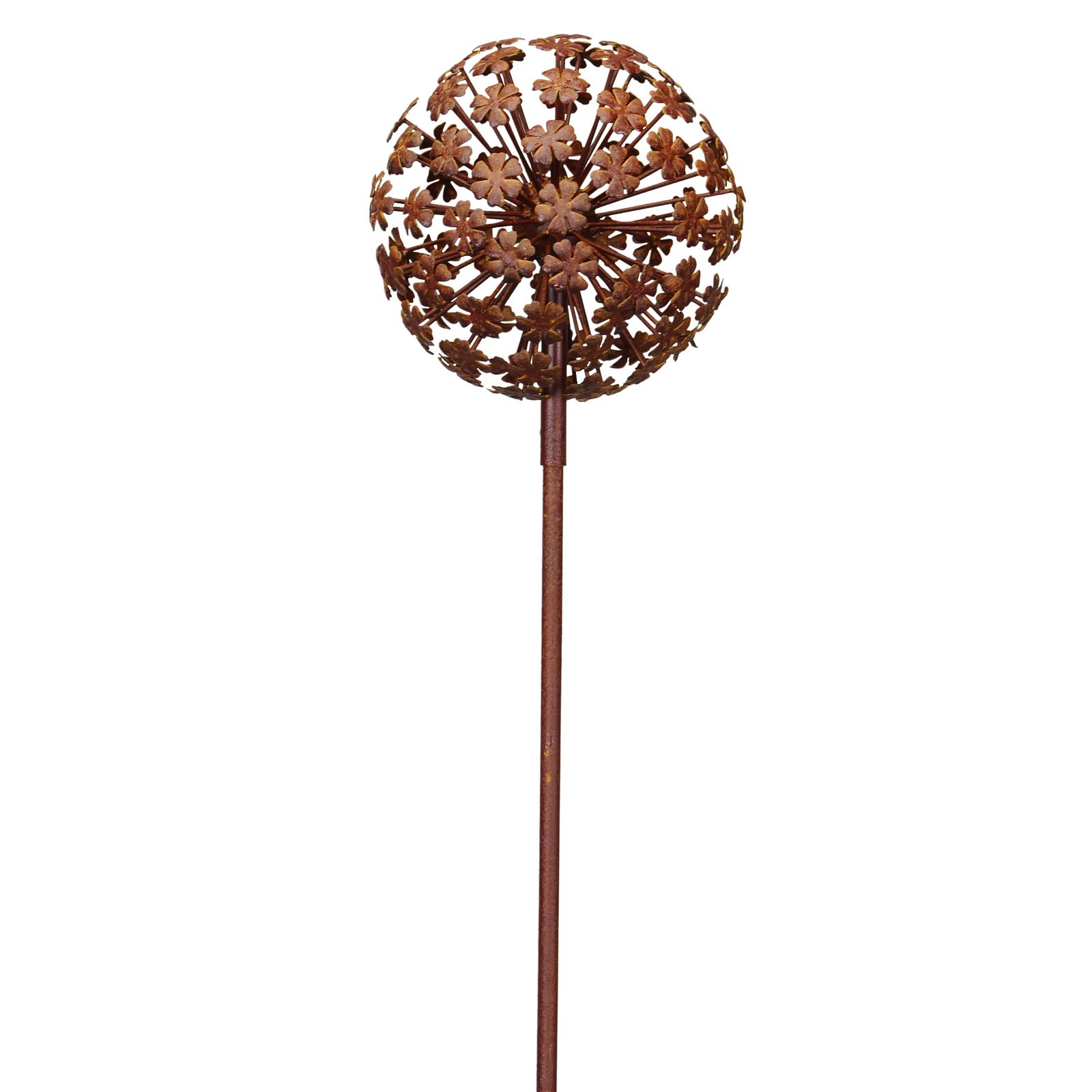 Eisen-Blütenkugel am Stab, rost, Höhe ca. 112 cm