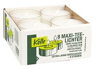 Kölle Maxi-Teelichter 8er Pack weiß, 54 mm
