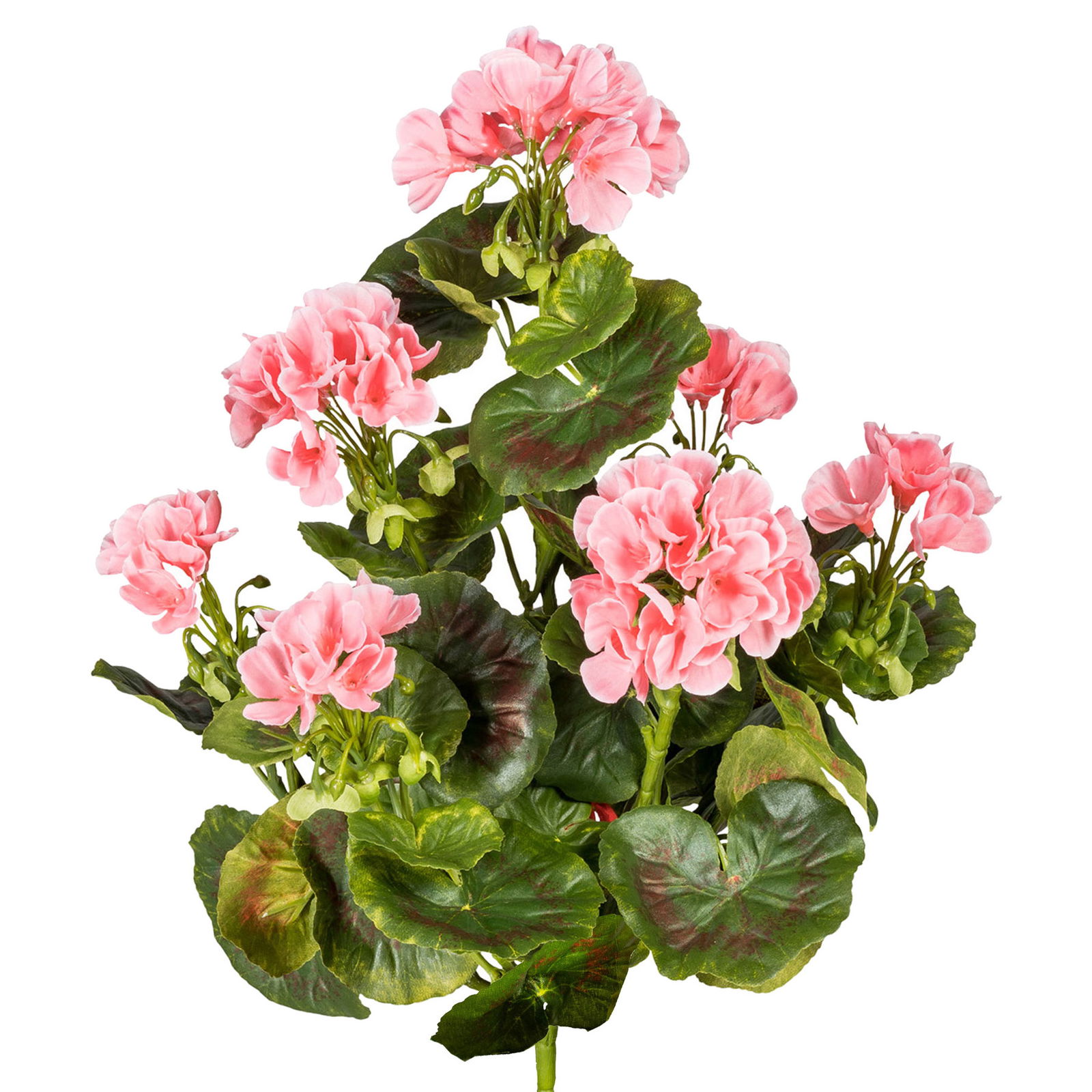 Kunstpflanze Geranienbusch, rosa, 7 Blüten, 26 Blatt, Höhe ca. 40 cm