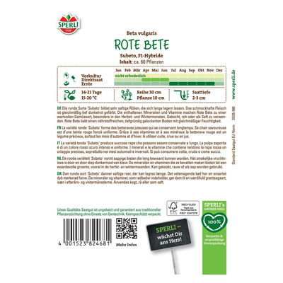 Saatgut Rote Beete 'Subeto' Saatgut Rote Beete 'Subeto'