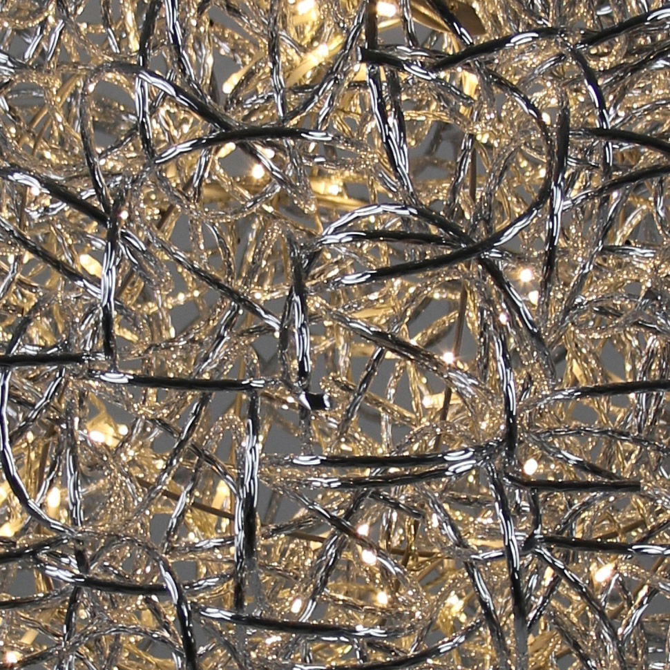 LED Drahtkugel, silber, 60 LEDs, ca. Ø 40cm