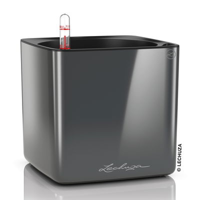 Lechuza 'Cube Glossy 16', anthrazit, ca. 17 x 17 x H 16 cm