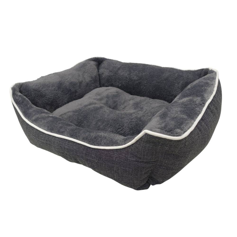 Nobby Komfort Bett eckig Classic 'Arno', grau, ca. 73 x 59 x 18 cm