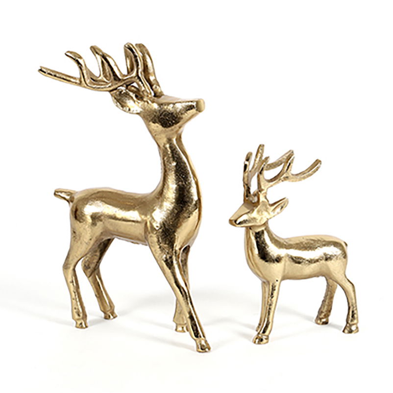 Hirsch Tenta, gold, Aluguss, 22 x 6 x 36 cm