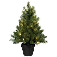 Künstlicher Weihnachtsbaum im Topf mit LED-Beleuchtung, Höhe ca. 60 cm