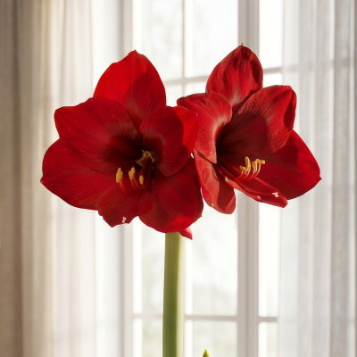 Amaryllis in Wachs XL, Dekor 'Basic Red', Blüte dunkelrot, 2 Pflanzen Amaryllis in Wachs XL, Dekor 'Basic Red', Blüte dunkelrot, 2 Pflanzen