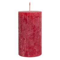 Safe Candle® Rustic Stumpenkerzen, 4er-Set, rubin, Höhe 11 cm, Ø 6 cm