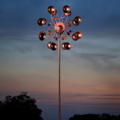 Solarwindrad Venti, integrierte Solar Glaskugeln, Höhe 130 cm