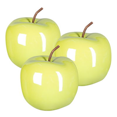 Dekoapfel PEARL, 3er-Set, Keramik, grün, H12 x Ø9,5 cm Dekoapfel PEARL, 3er-Set, Keramik, grün, H12 x Ø9,5 cm