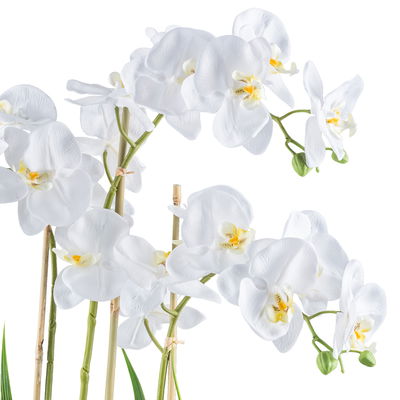 Künstlicher Phalaenopsis 'Real Touch', weiß, Höhe ca. 58 cm
