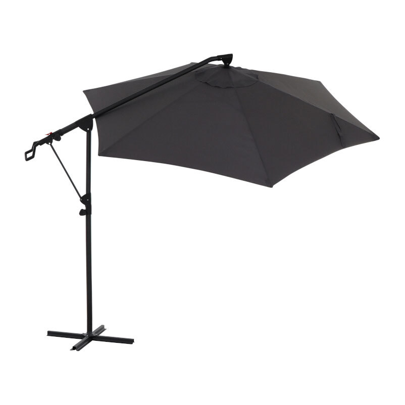 Alu-Ampelschirm 'Leo', Ø 300 cm, schwarz