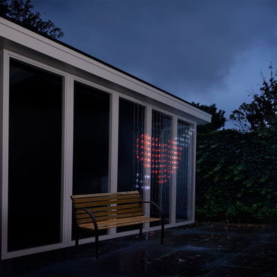 Lumineo LED Lichtervorhang, bunt, 400 LEDs, Länge ca. 1,90 m