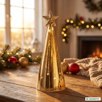 LED Baum 'Sternenregen', gold, ca. Ø 7,5 x H 24 cm