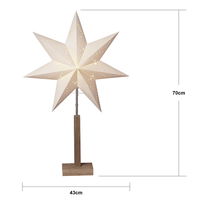 Standleuchte 'Stern Karo', beige, Höhe ca. 70 cm