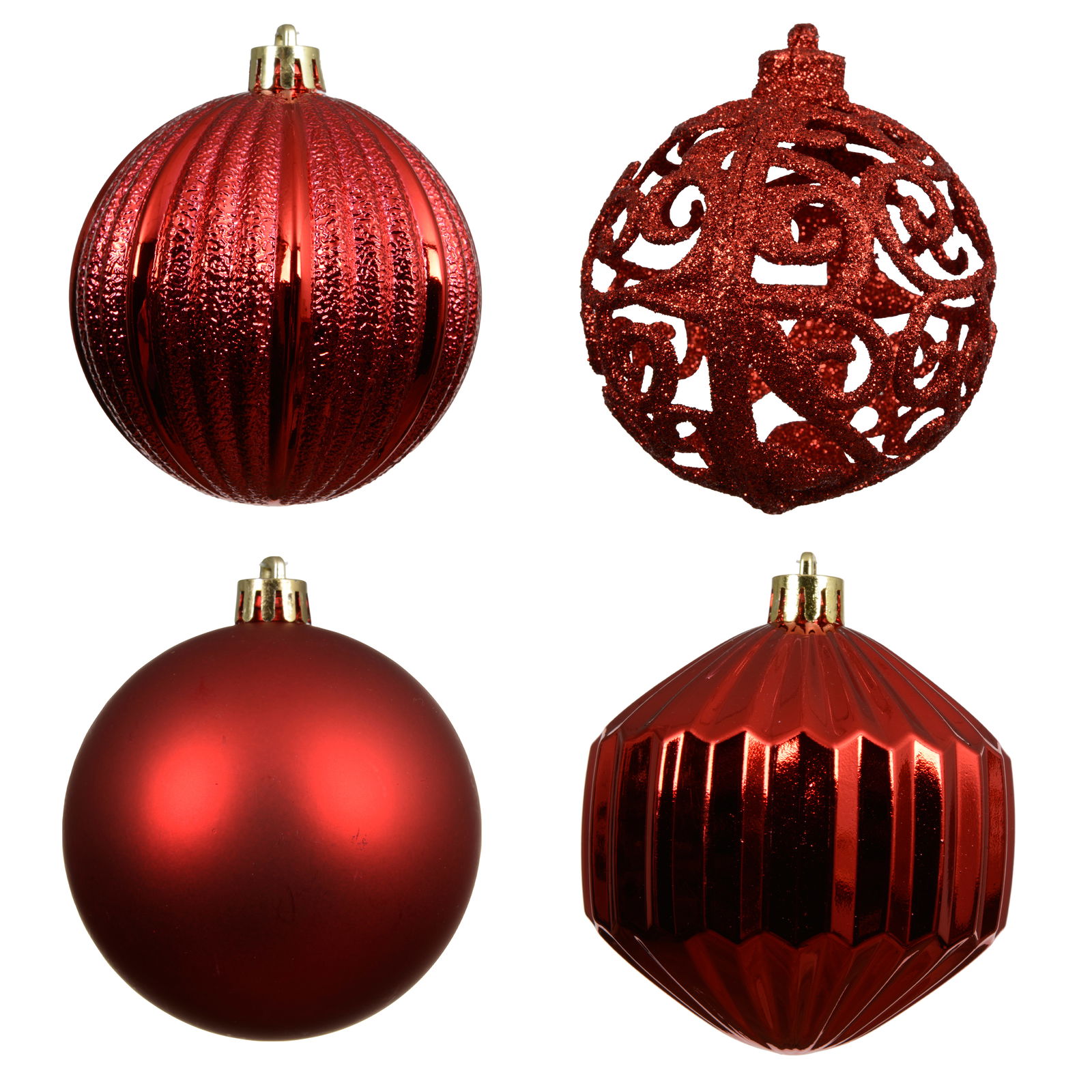 Christbaumkugelnkugelmix, 16er-Set, weihnachtsrot, ca. Ø 8 cm