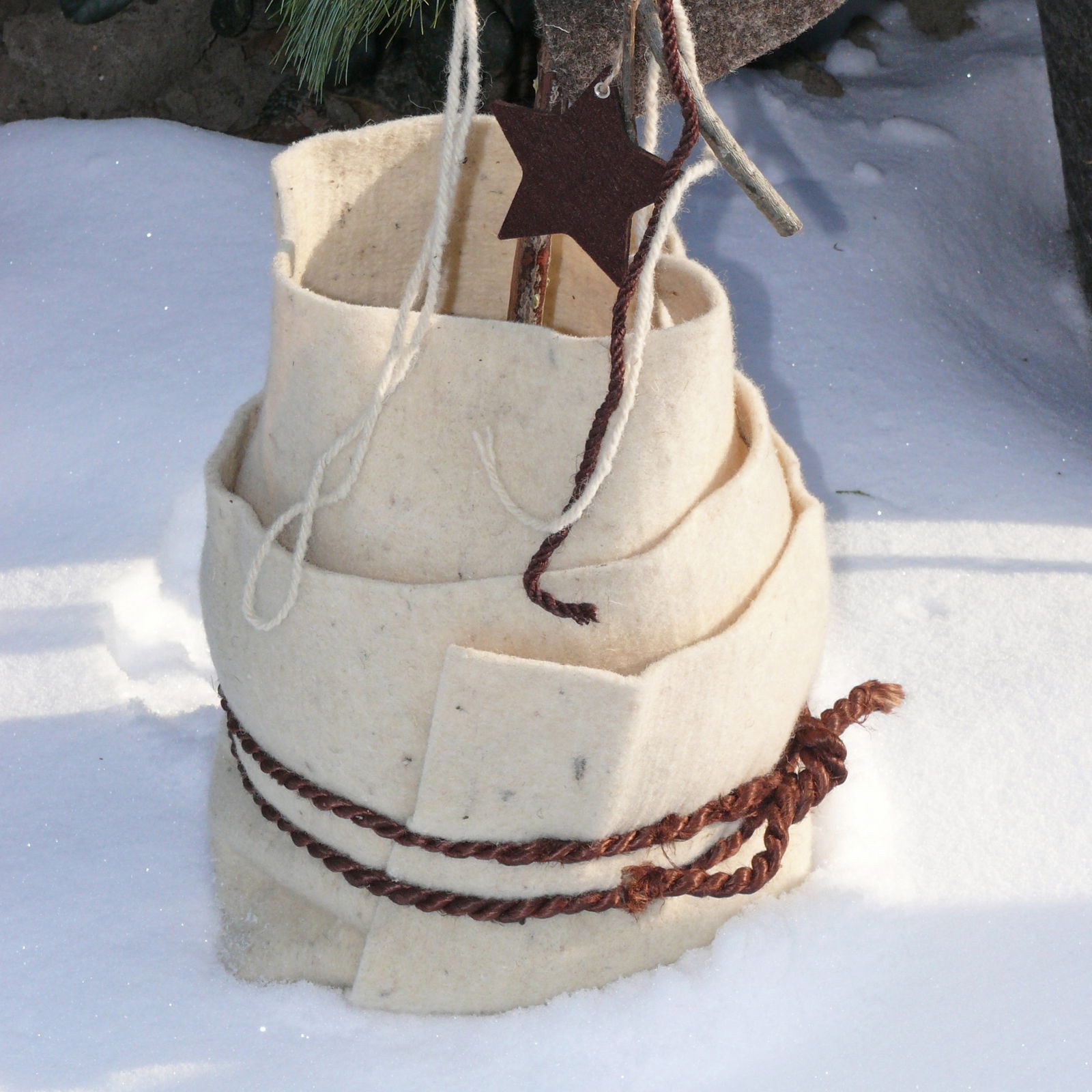 Winterschutz Schafwollmatte, wollweiß, ca. 50 x 150 cm