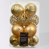 Christbaumkugelnkugelmix, 16er-Set, hellgold, ca. Ø 8 cm Christbaumkugelnkugelmix, 16er-Set, hellgold, ca. Ø 8 cm