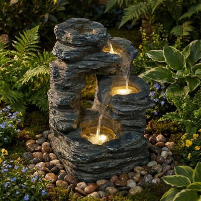 Brunnen, Holzoptik, 37 x 31 x 54 cm Brunnen, Holzoptik, 37 x 31 x 54 cm