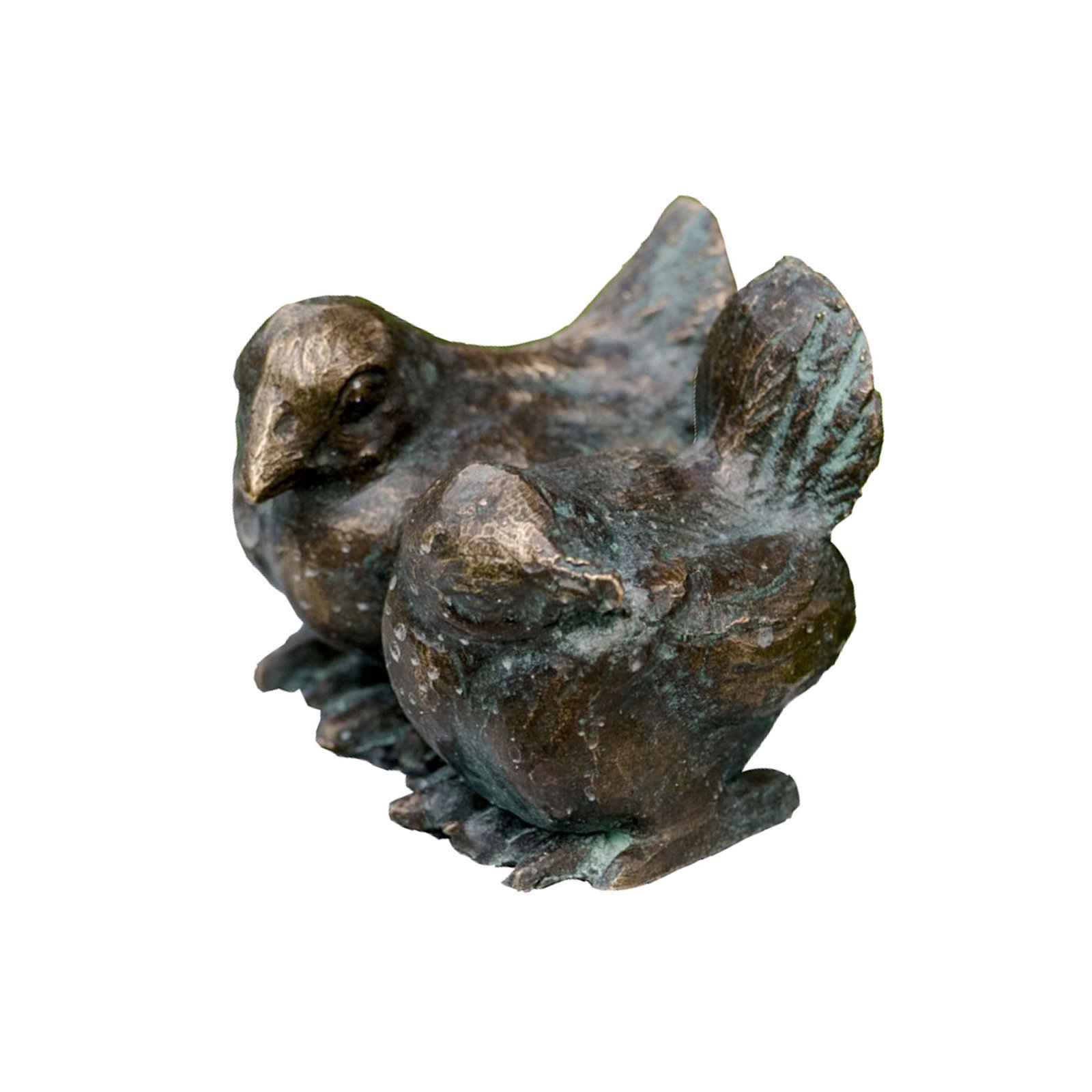 Vogelpaar klein, braun, Bronze, H 4 x 6 cm