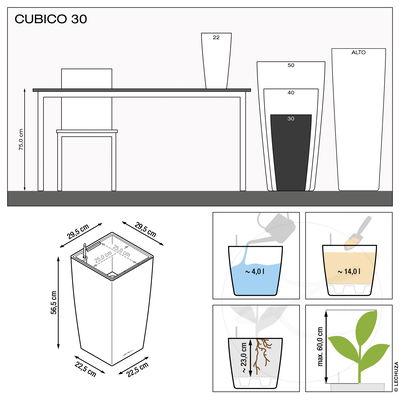 Lechuza 'Cubico 30', schwarz, ca. 29,5 x 29,5 x H 56,5 cm Lechuza 'Cubico 30', schwarz, ca. 29,5 x 29,5 x H 56,5 cm