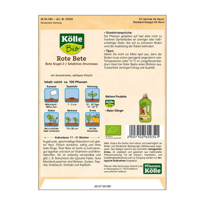 Kölle Bio Gemüsesamen Rote Bete Kölle Bio Gemüsesamen Rote Bete