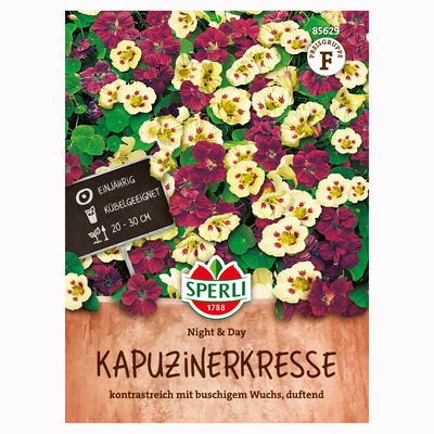 Blumensamen, Kapuzinerkresse 'Night & Day', rot, weiß Blumensamen, Kapuzinerkresse 'Night & Day', rot, weiß