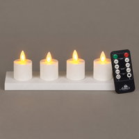 LED Teelichter Magic Flame, warmweiß, 4er-Set inkl. Ladestation