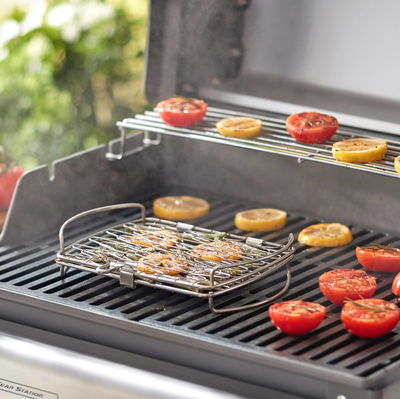 Weber® Fisch- und Gemüsehalter klein, Edelstahl, rechteckig