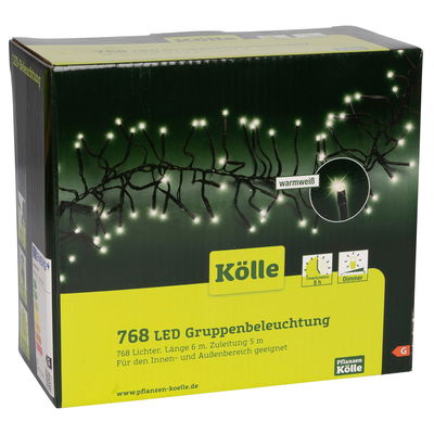 Kölle LED Lichterkette Gruppenbeleuchtung, warmweiß, 768 LEDs, Länge ca. 7 m Kölle LED Lichterkette Gruppenbeleuchtung, warmweiß, 768 LEDs, Länge ca. 7 m