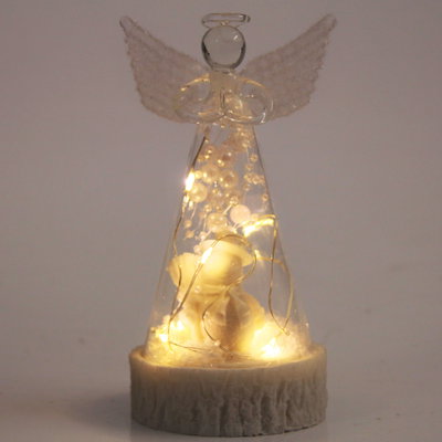 LED Schneekugel 'Engel', warmweiß, ca. Ø 8 x H 17 cm