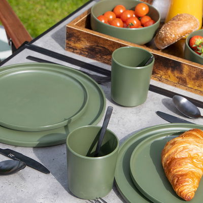 Bo-Camp Geschirrset 'Patom', 16tlg., grün, Melamin Bo-Camp Geschirrset 'Patom', 16tlg., grün, Melamin